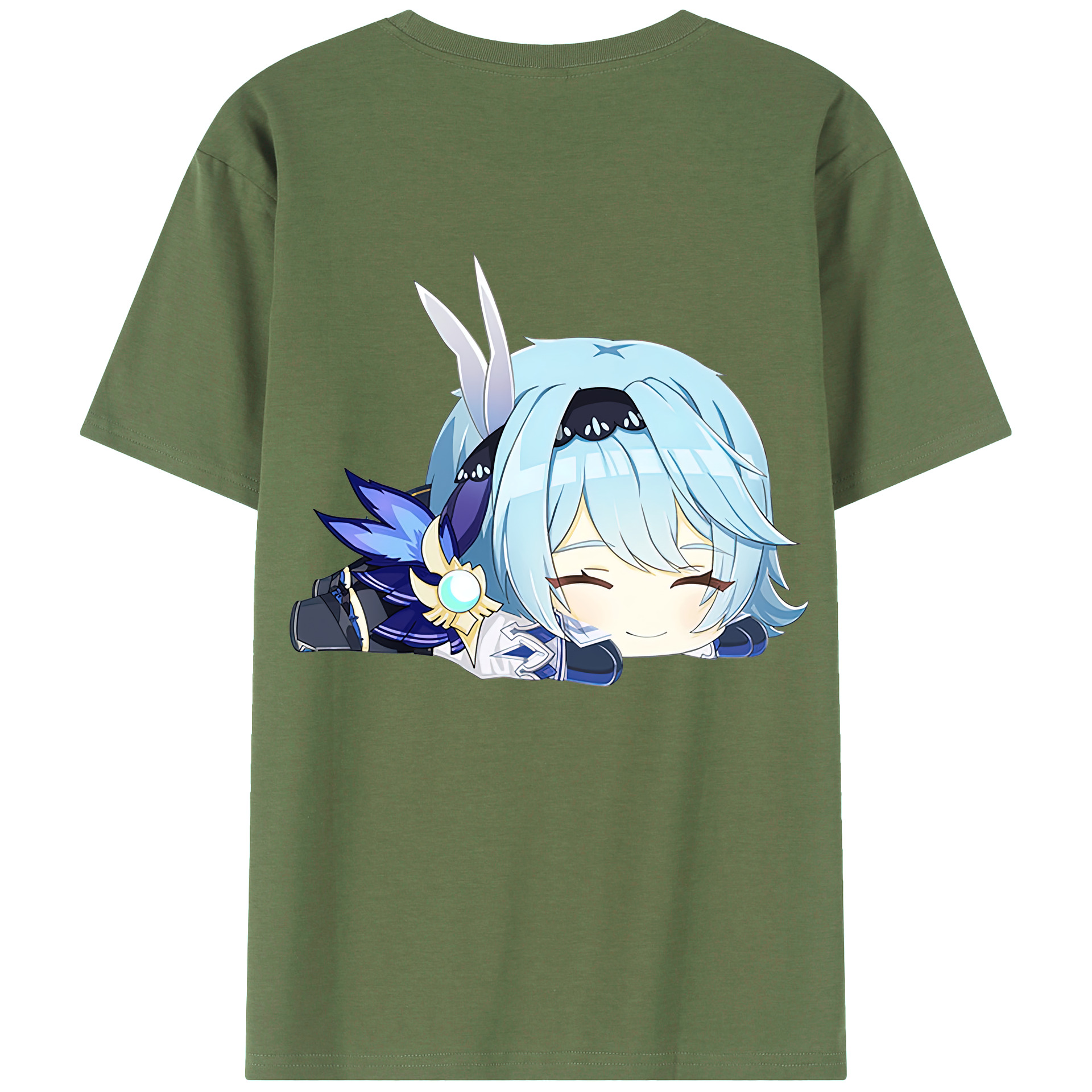 げんし神 优菈 ゆうら genshin Yūra 綿100％ メンズ半袖Tシャツ（バックプリント） 通気性